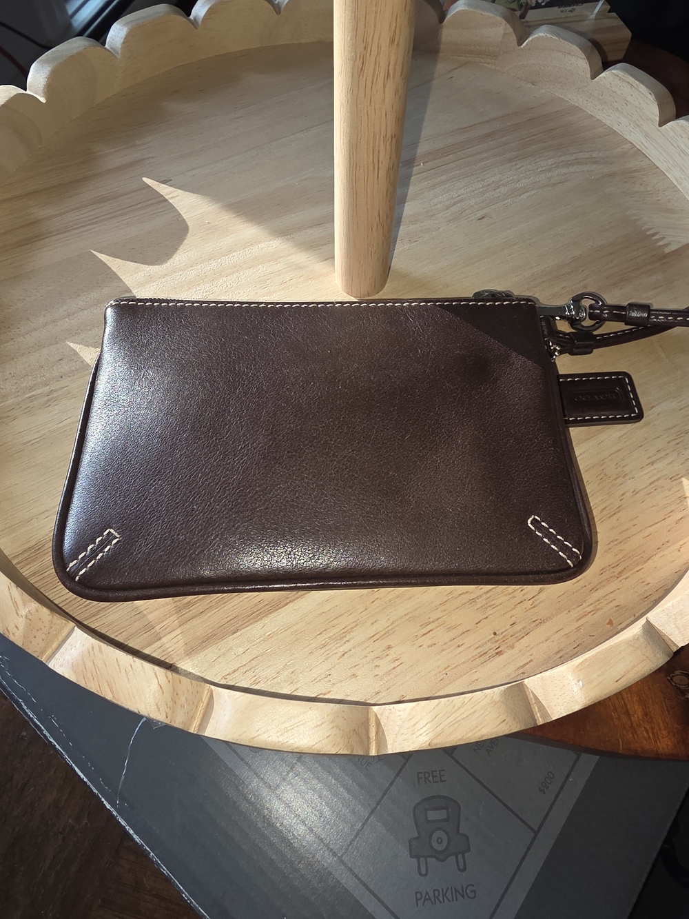 Coach Brown Leather Wristlet Pouch - Picture 4 of 7